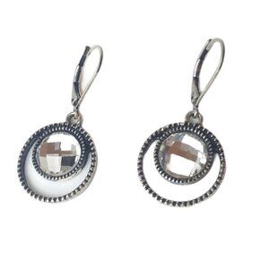 Faux Crystal Double Circle Earrings